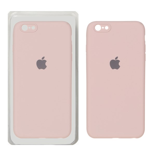 قاب سیلیکونی پاک کنی محافظ لنزدار اورجینال Apple iPhone 6 Plus / iPhone 6s Plus - صورتی چرک (پک دار)