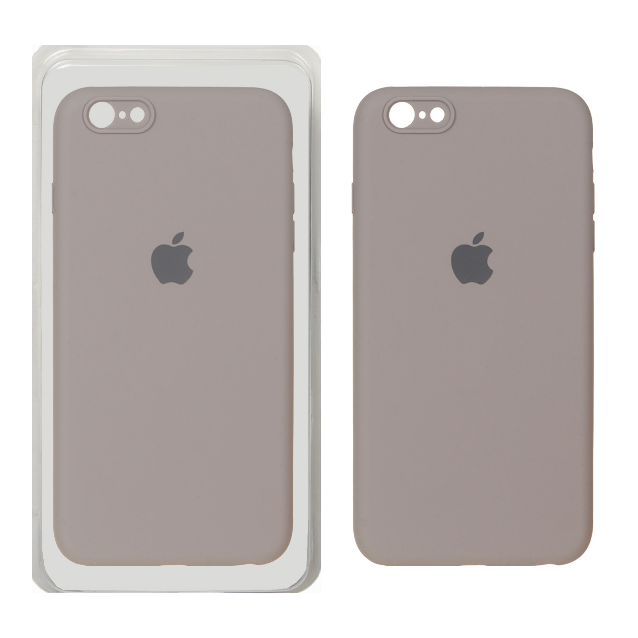 قاب سیلیکونی پاک کنی محافظ لنزدار اورجینال Apple iPhone 6 Plus / iPhone 6s Plus - خاکی (پک دار)