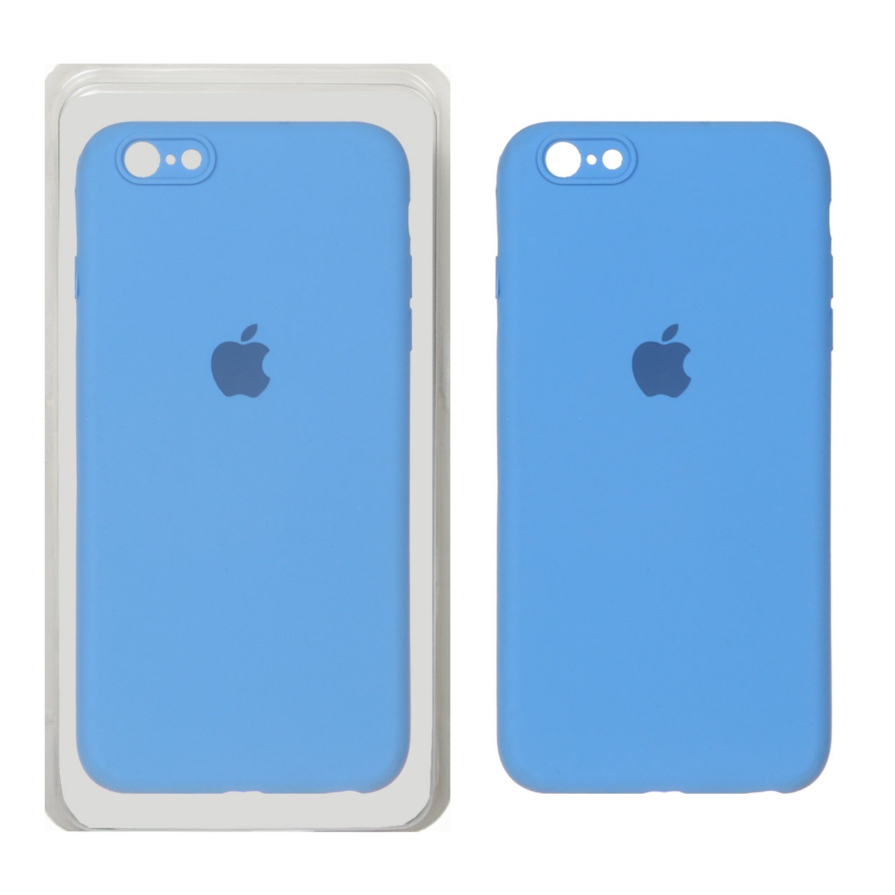 قاب سیلیکونی پاک کنی محافظ لنزدار اورجینال Apple iPhone 6 Plus / iPhone 6s Plus - آبی (پک دار)