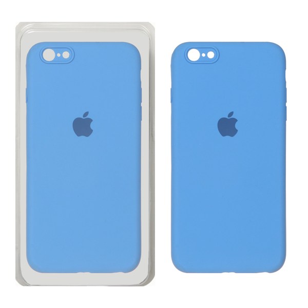 قاب سیلیکونی پاک کنی محافظ لنزدار اورجینال Apple iPhone 6 Plus / iPhone 6s Plus - آبی (پک دار)