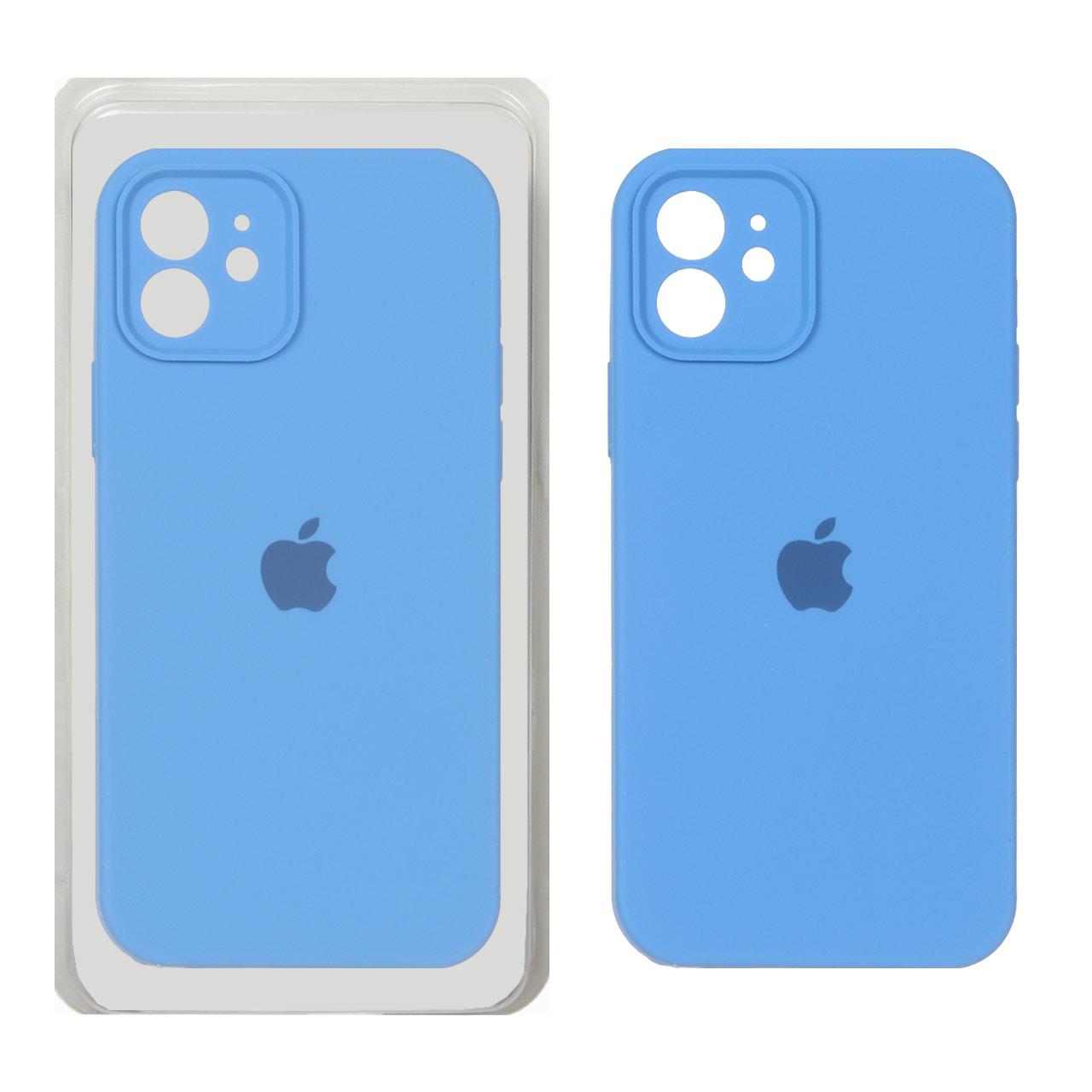 قاب سیلیکونی پاک کنی محافظ لنزدار اورجینال Apple iPhone 12 - آبی (پک دار)
