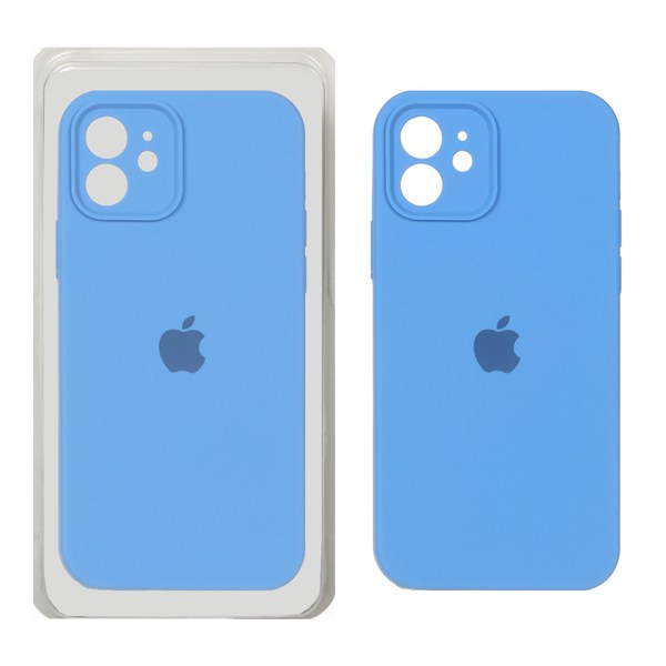 قاب سیلیکونی پاک کنی محافظ لنزدار اورجینال Apple iPhone 12 - آبی (پک دار)