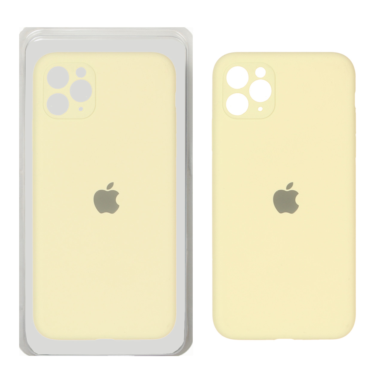 قاب سیلیکونی پاک کنی محافظ لنزدار اورجینال Apple iPhone 11 Pro Max - لیمویی (پک دار)