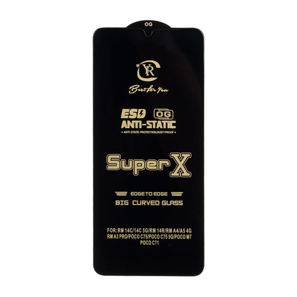 محافظ صفحه نمایش آنتی استاتیک Xiaomi Redmi 14C / Poco C75 / Poco C71 / Redmi A5 / Redmi A3 Pro / Redmi A4 - Full Cover Super X