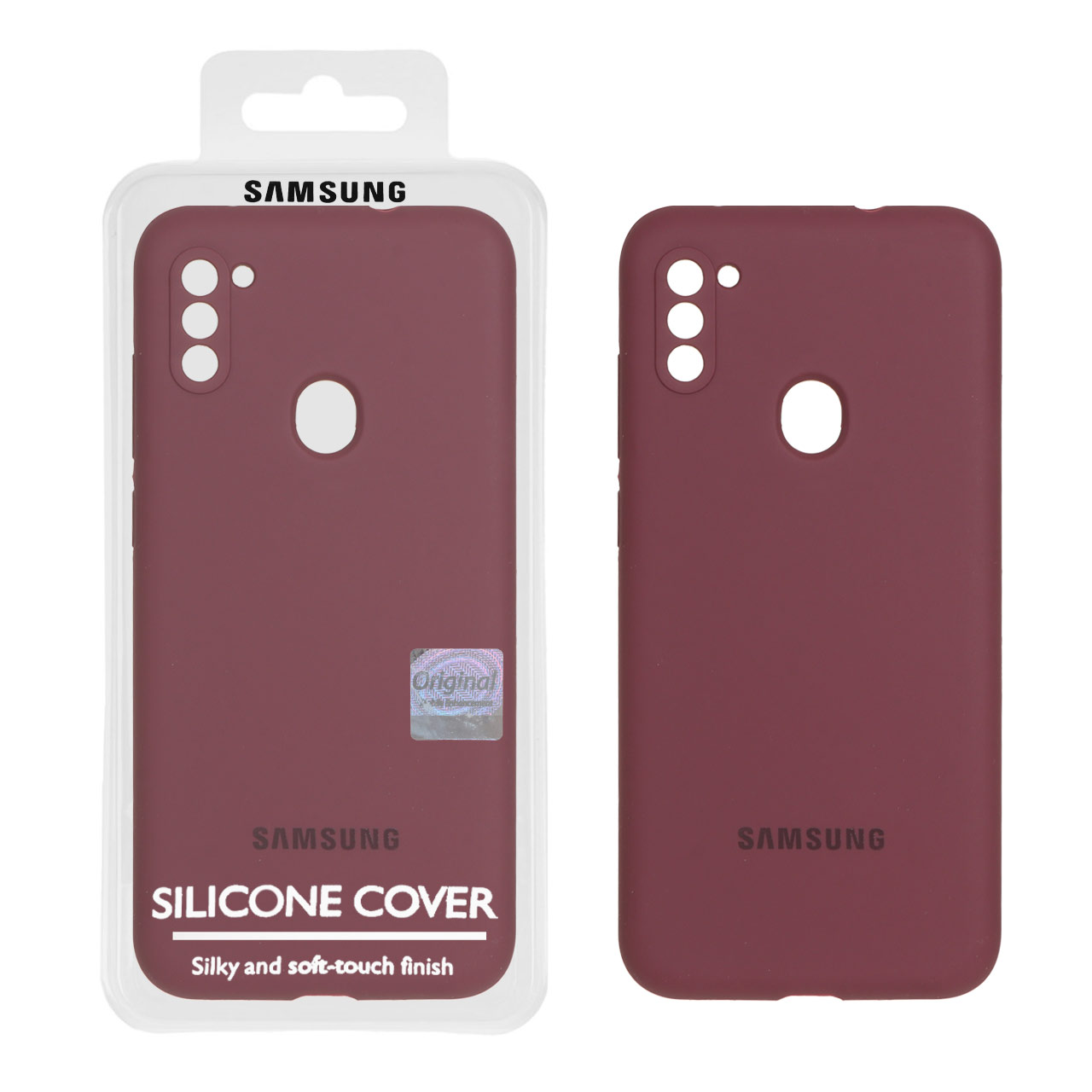 قاب سیلیکونی پاک کنی اورجینال Master Quality مدل Samsung Galaxy A11 / M11 - زرشکی (پک دار)