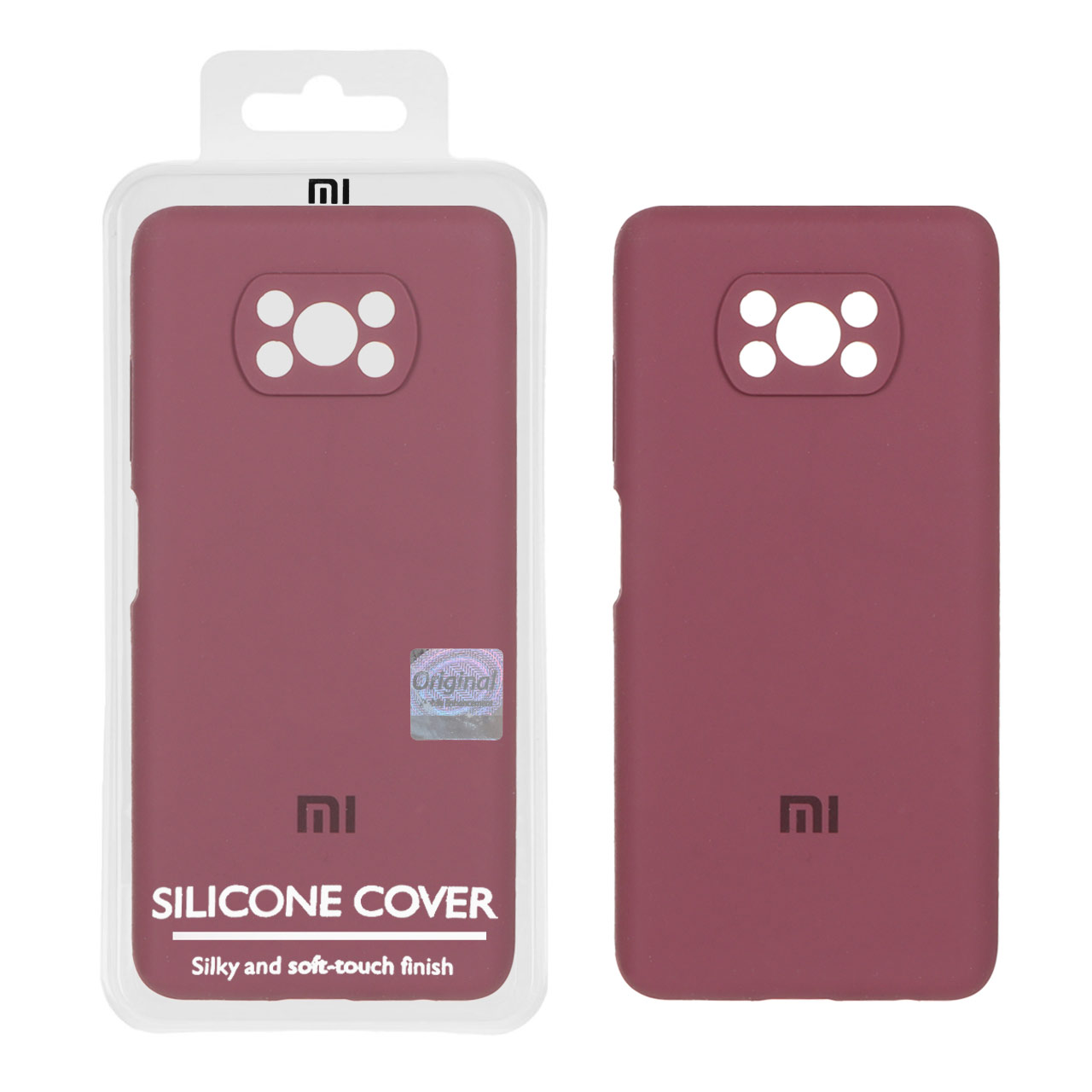 قاب سیلیکونی پاک کنی اورجینال Master Quality مدل Xiaomi Poco X3 / Poco X3 Pro / Poco X3 NFC - زرشکی (پک دار)