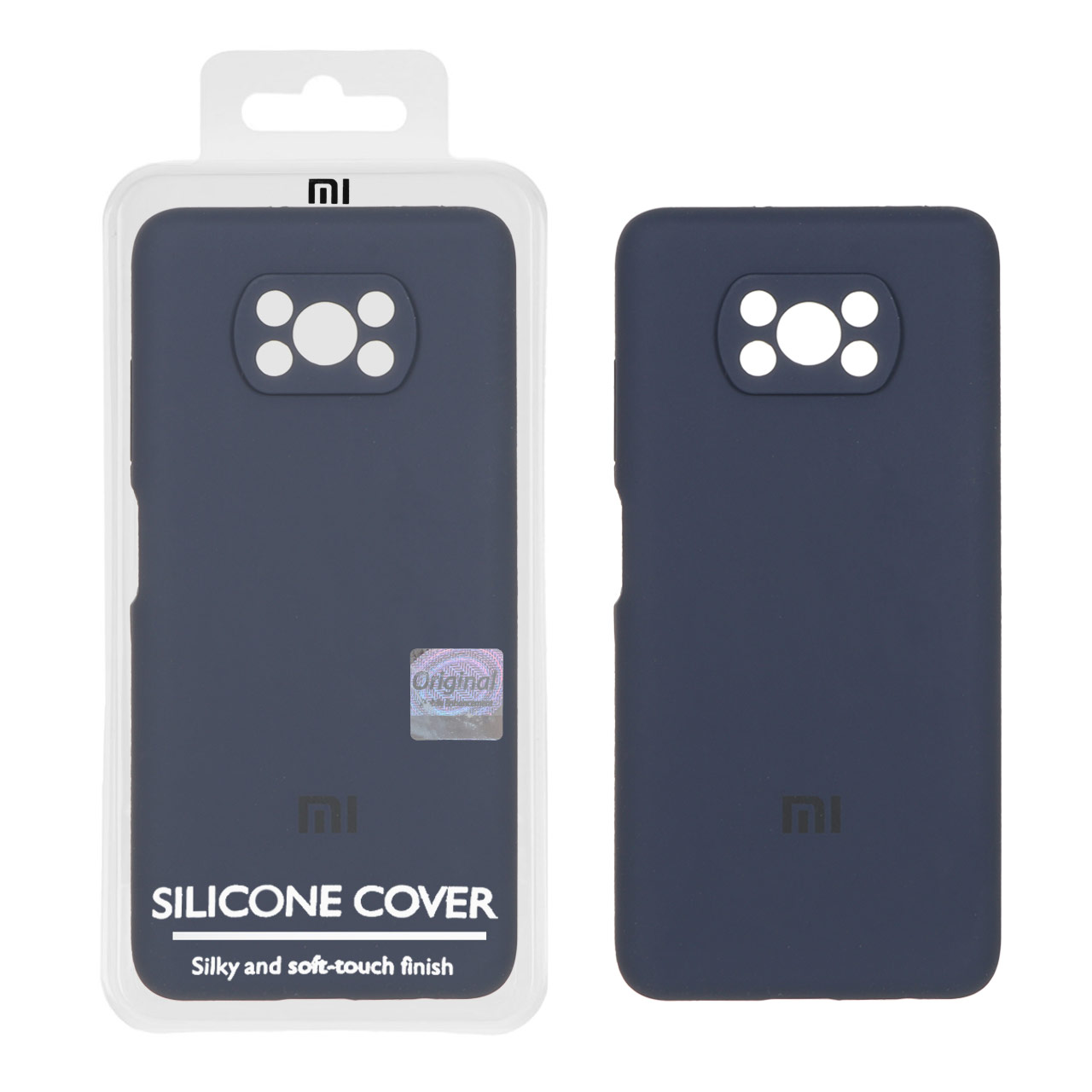 قاب سیلیکونی پاک کنی اورجینال Master Quality مدل Xiaomi Poco X3 / Poco X3 Pro / Poco X3 NFC - سرمه ای (پک دار)