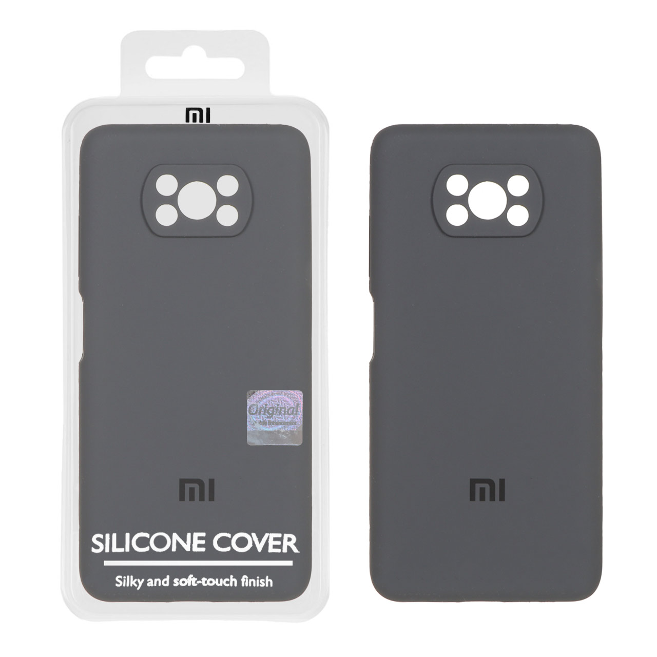 قاب سیلیکونی پاک کنی اورجینال Master Quality مدل Xiaomi Poco X3 / Poco X3 Pro / Poco X3 NFC - خاکستری (پک دار)