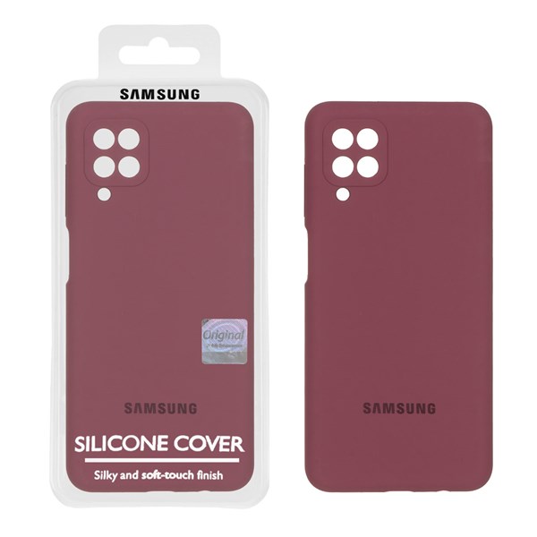 قاب سیلیکونی پاک کنی اورجینال Master Quality مدل Samsung Galaxy A12 / M12 / F12 - زرشکی (پک دار)
