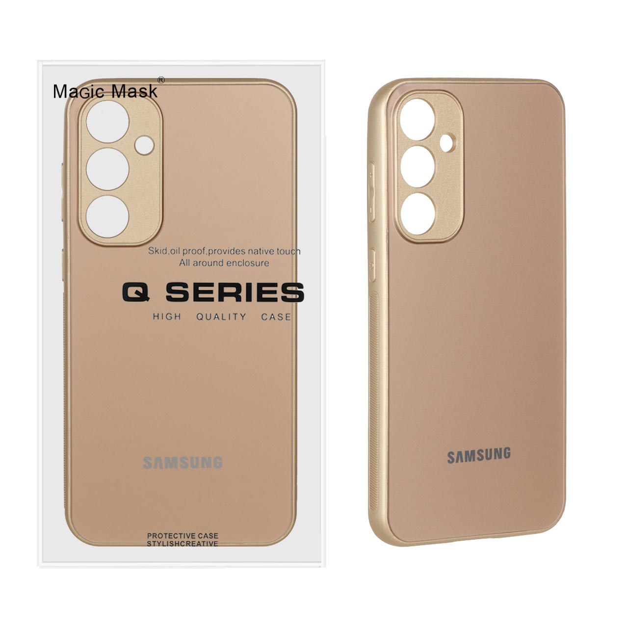 قاب اورجینال PVD ضدخش Magic Mask مدل Samsung Galaxy S23 FE - طلایی کد 1 (پک دار)