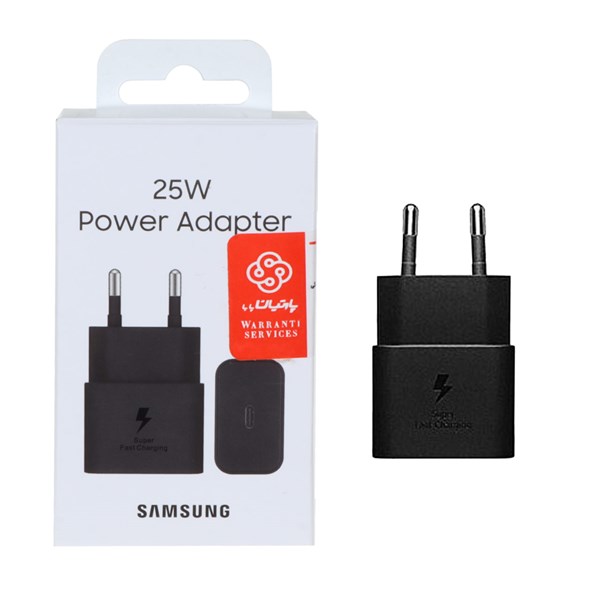 شارژر دیواری دو پین SAMSUNG 25W T2510 ( فست و PD) مشکی - (گارانتی پارتیان پایا)مجهز به فناوری GAN-NFC