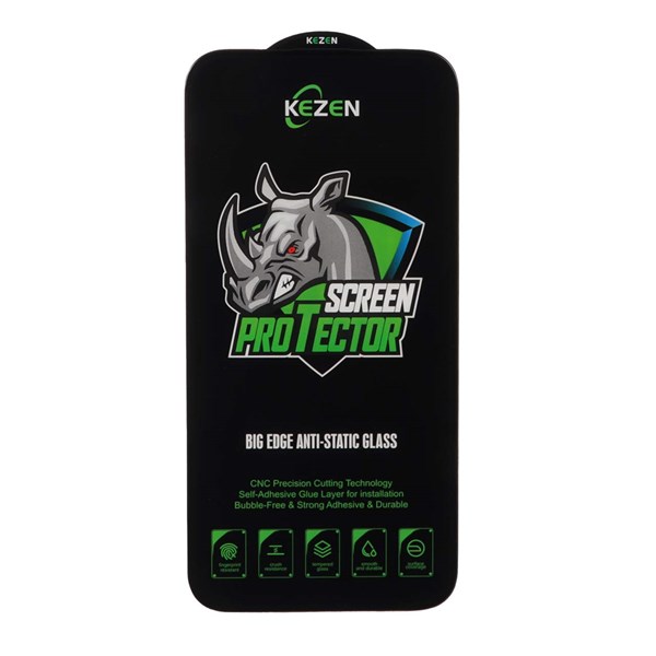 محافظ صفحه نمایش شیشه ای Full Cover Kezen Anti Static Big Edge مدل Apple iPhone 14 pro max