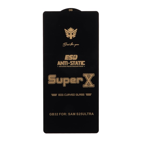 محافظ صفحه نمایش آنتی استاتیک Full Cover Super X مدل Samsung Galaxy S25 Ultra