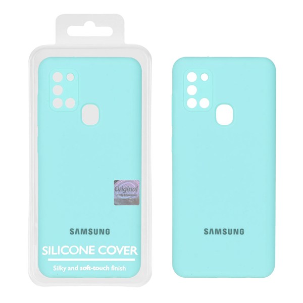 قاب سیلیکونی پاک کنی اورجینال Master Quality مدل Samsung Galaxy A21s - سبزآبی (پک دار)