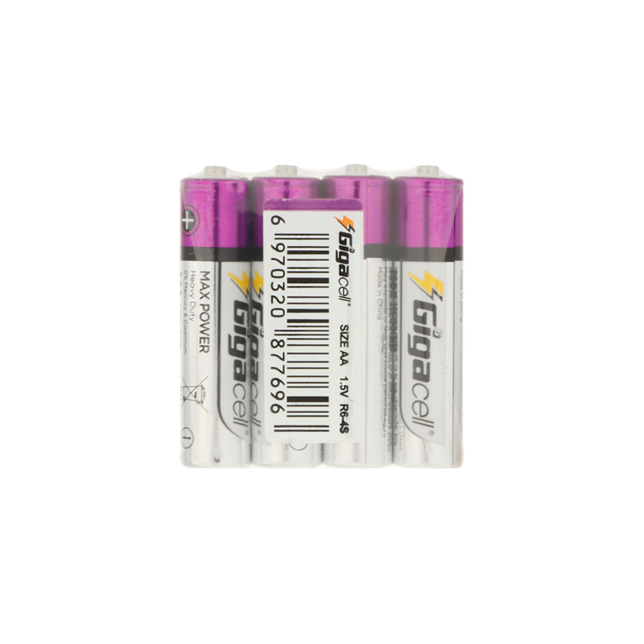 باتری قلمی GigaCell-AA مدل Max Power Heavy Duty شرینگ بسته 4 عددی
