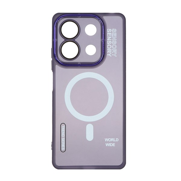 قاب Diamond Space طرح مگ سیف لنز گلس دار Xiaomi Redmi Note 13 Pro 5G / Poco X6 5G - بنفش - MPS