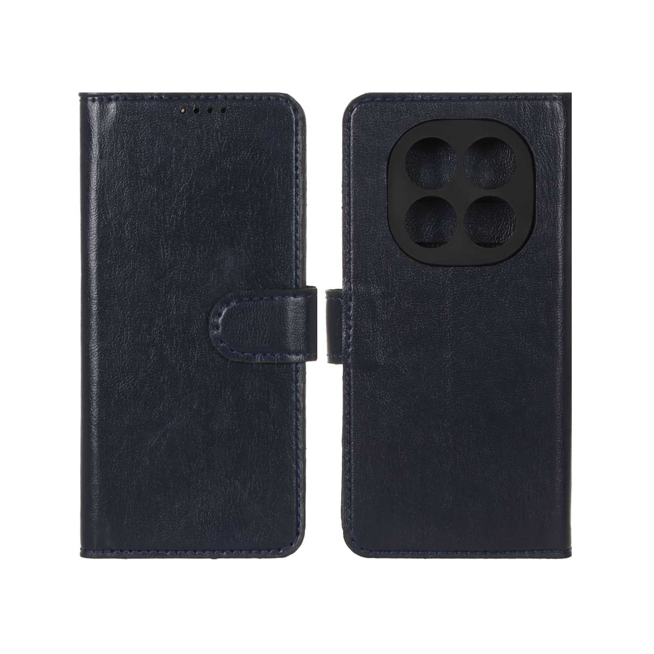 کیف موبایل چرمی مگنتی محافظ لنزدار Xiaomi Redmi Note 14 Pro 5G / Redmi Note 14 Pro Plus 5G / Poco X7 5G - سرمه ای