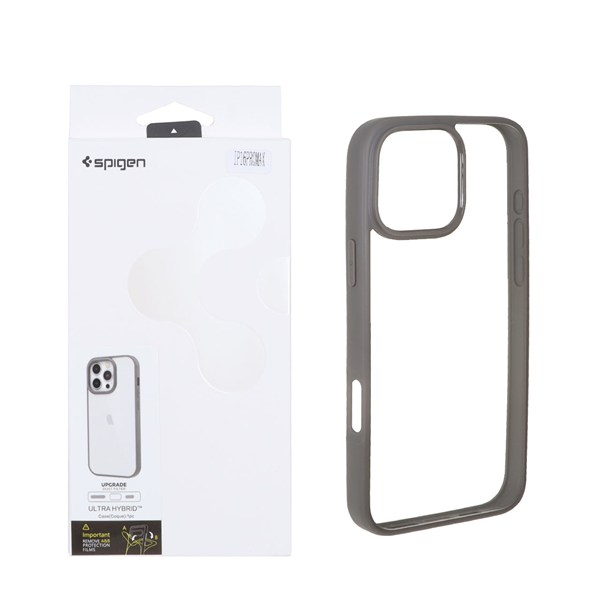 قاب اورجینال Spigen با توری اسپیکر فلزی Apple iPhone 16 Pro Max - طوسی (پک دار)