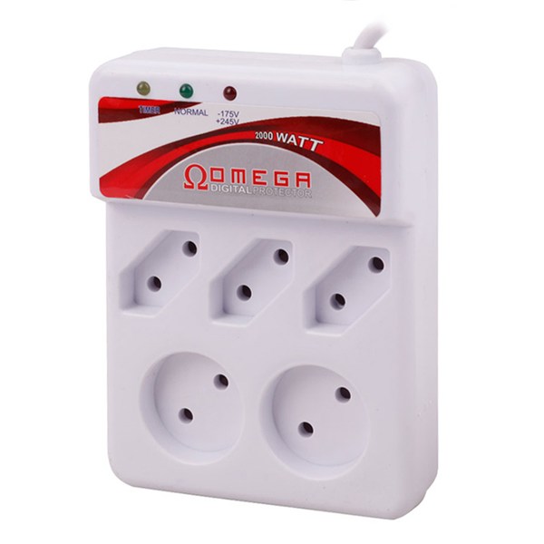 محافظ برق تلویزیون و یخچال و فریزر 5 خانه امگا با کابل 1٫3 متری