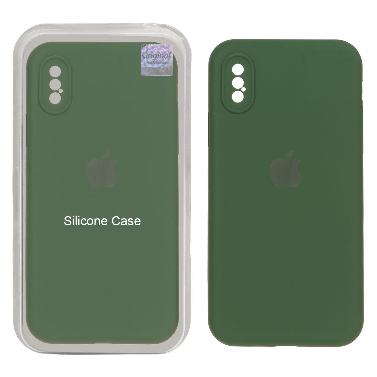 قاب سیلیکونی پاک کنی اورجینال Master Quality مدل Apple iPhone X / iPhone XS - سبز تیره (پک دار)