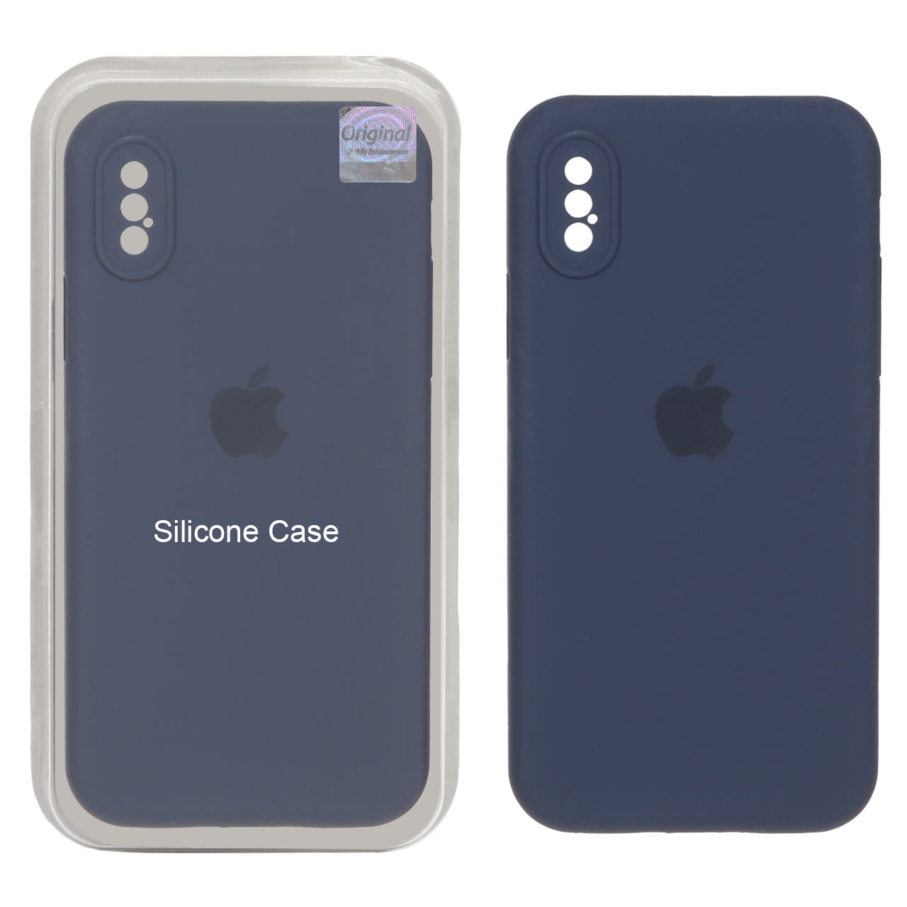 قاب سیلیکونی پاک کنی اورجینال Master Quality مدل Apple iPhone X / iPhone XS - سرمه ای (پک دار)