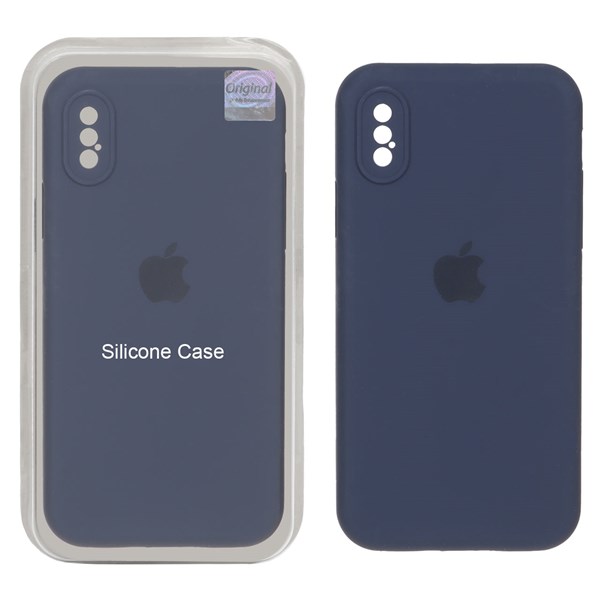 قاب سیلیکونی پاک کنی اورجینال Master Quality مدل Apple iPhone X / iPhone XS - سرمه ای (پک دار)
