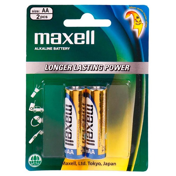 باتری دوتایی قلمی Maxell Alkaline LR6 1.5V AA