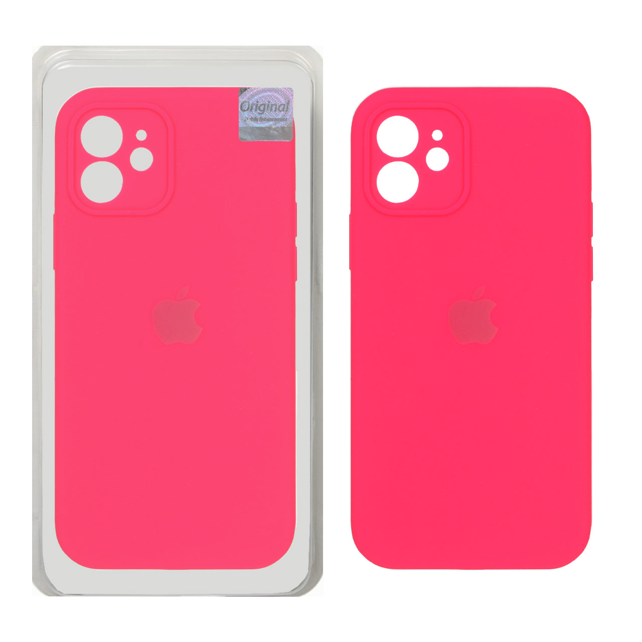 قاب سیلیکونی پاک کنی اورجینال Master Quality مدل Apple iPhone 12 - صورتی فانتزی (پک دار)