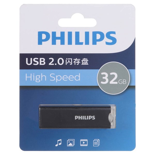 فلش مموری Philips USB2.0 مدل FM10UA032A/93 ظرفیت 32GB - مشکی (گارانتی IPM)