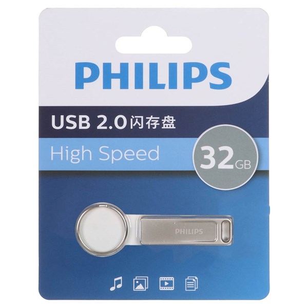 فلش مموری Philips USB2.0 مدل FM21UA032A/93 F ظرفیت 32GB - نقره ای (گارانتی IPM)