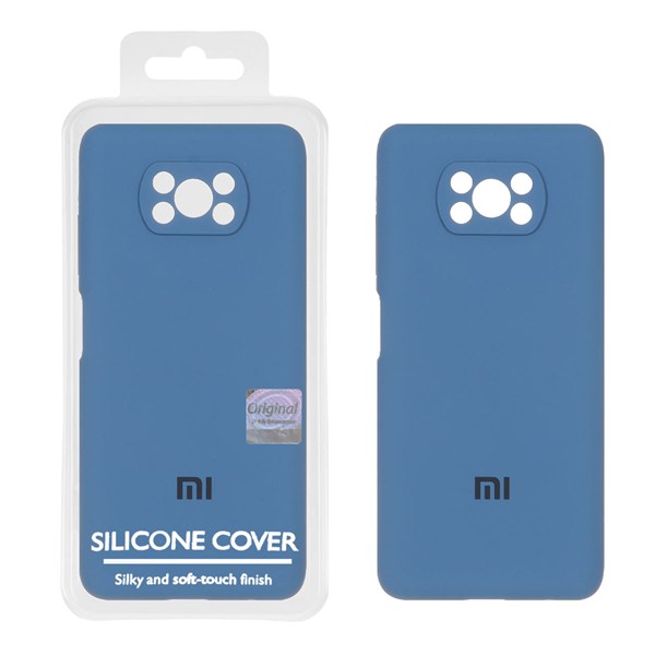 قاب سیلیکونی پاک کنی اورجینال Master Quality مدل Xiaomi Poco X3 / Poco X3 Pro / Poco X3 NFC - آبی تیره (پک دار)