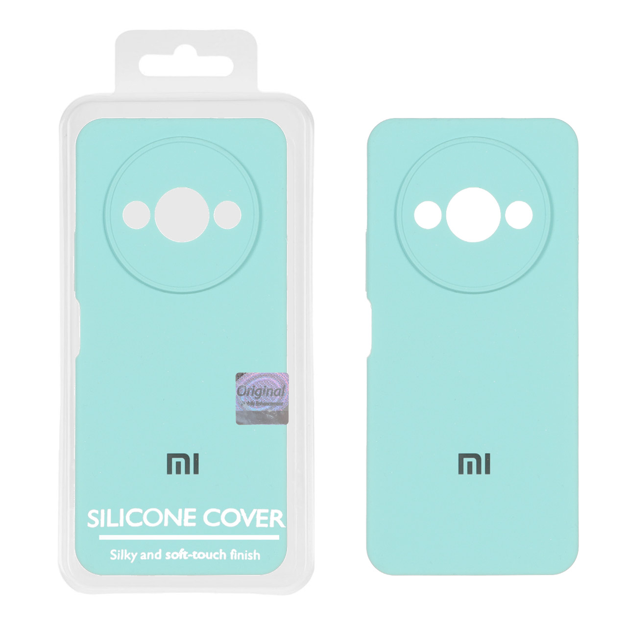 قاب سیلیکونی پاک کنی اورجینال Master Quality مدل Xiaomi Redmi A3 / A3x / Poco C61 - سبزآبی (پک دار)