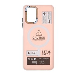 قاب Caution دور مات طرح مگ سیف Xiaomi Redmi Note 10 4G / Redmi Note 10S / Poco M5S - صورتی
