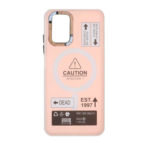 قاب Caution دور مات طرح مگ سیف Xiaomi Redmi Note 10 4G / Redmi Note 10S / Poco M5S - صورتی