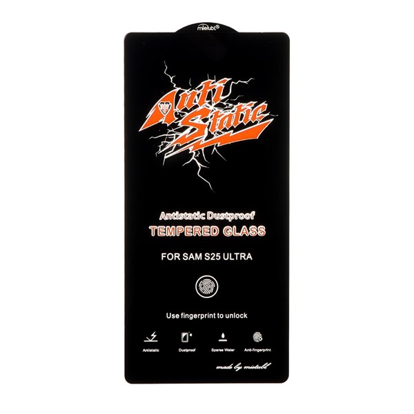 محافظ صفحه نمایش شیشه ای Samsung Galaxy S25 Ultra - Full Cover Anti Static Mietubl (بدون پک) - مشکی