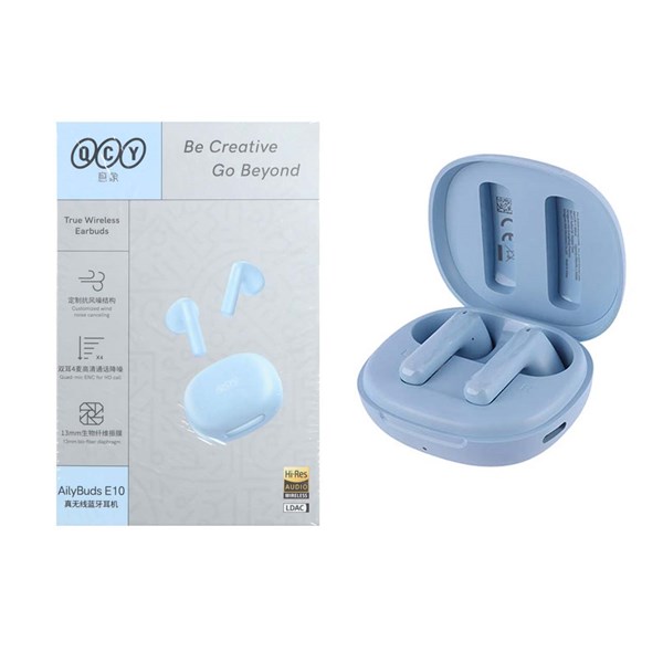 ایرفون بی سیم QCY مدل Ailybuds E10 - آبی (گارانتی 18 ماهه شرکتی)