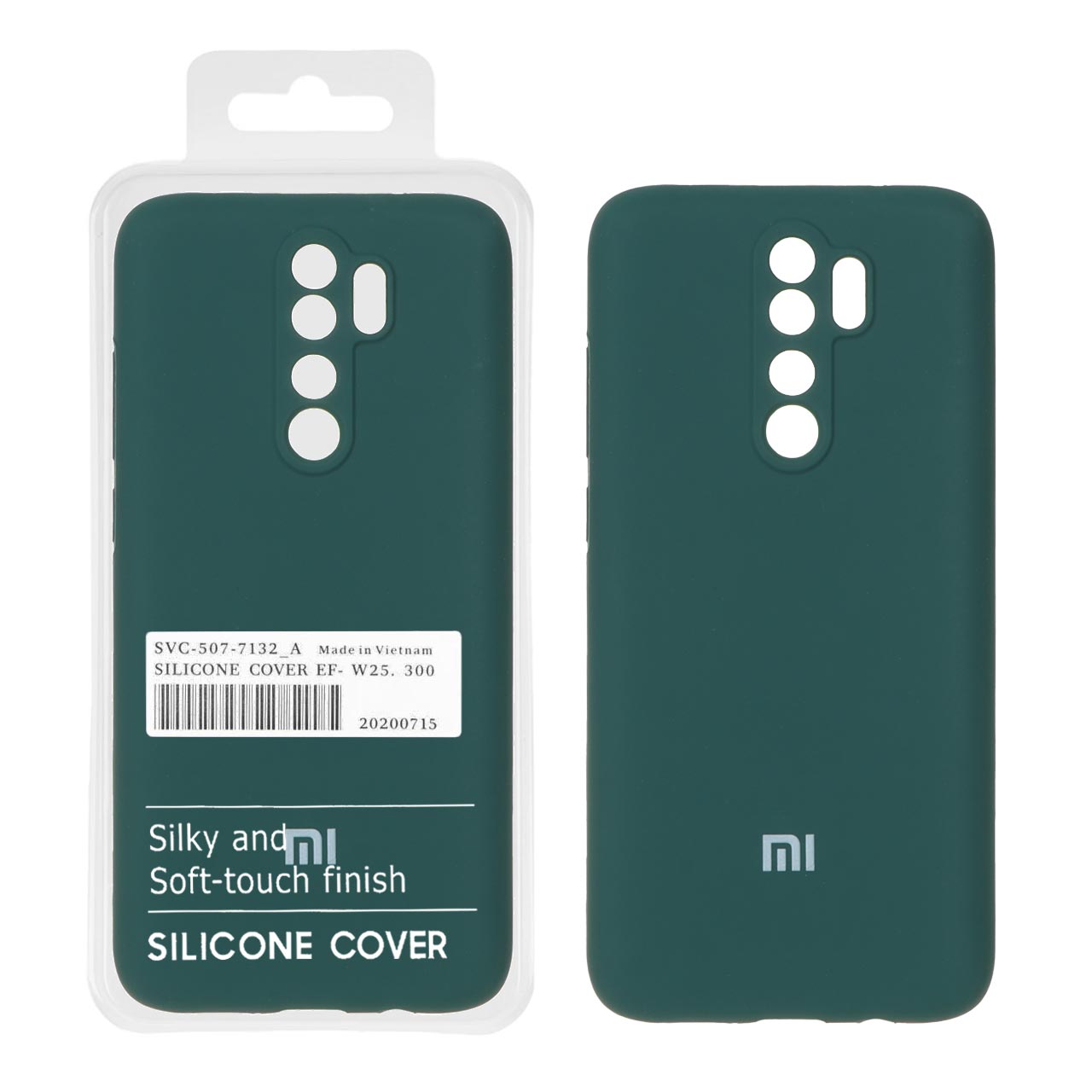 قاب سیلیکونی پاک کنی اورجینال درجه یک Xiaomi Redmi Note 8 Pro - سبز تیره (پک دار)
