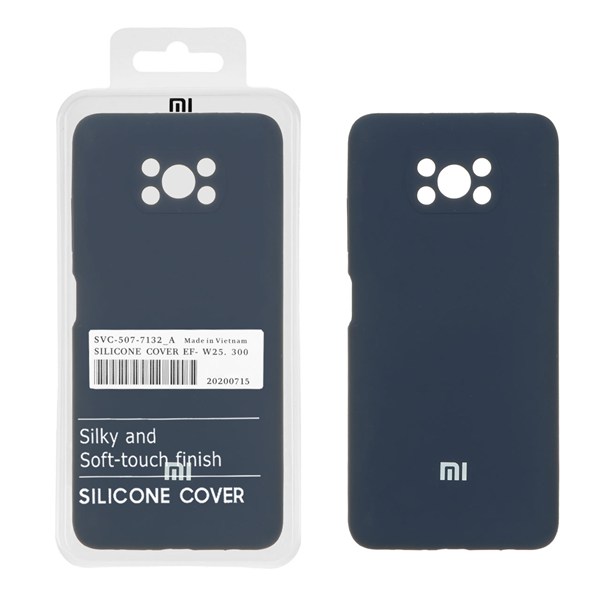 قاب سیلیکونی پاک کنی اورجینال درجه یک Xiaomi Poco X3 / Poco X3 Pro / Poco X3 NFC - سرمه ای (پک دار)