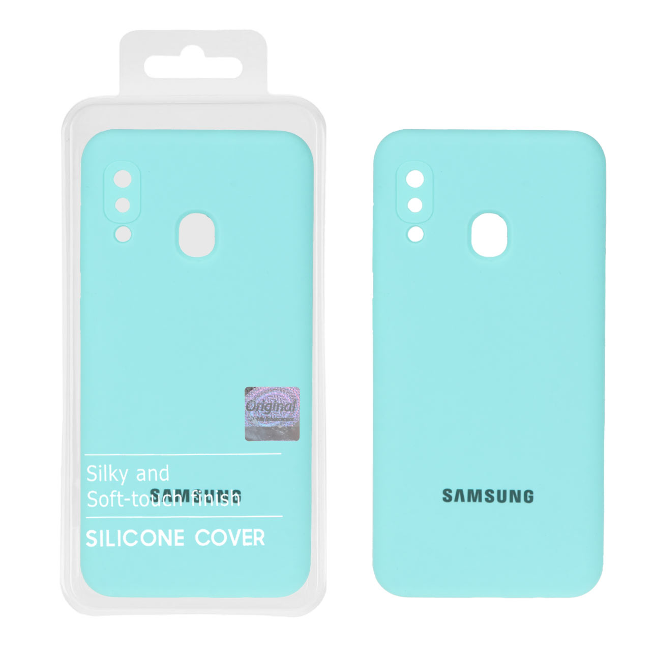 قاب سیلیکونی پاک کنی اورجینال Master Quality مدل Samsung Galaxy A30 / A20 - سبزآبی (پک دار)