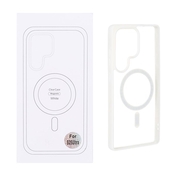 قاب شفاف Samsung Galaxy S25 Ultra با قابلیت شارژ MagSafe - سفید (پک دار)