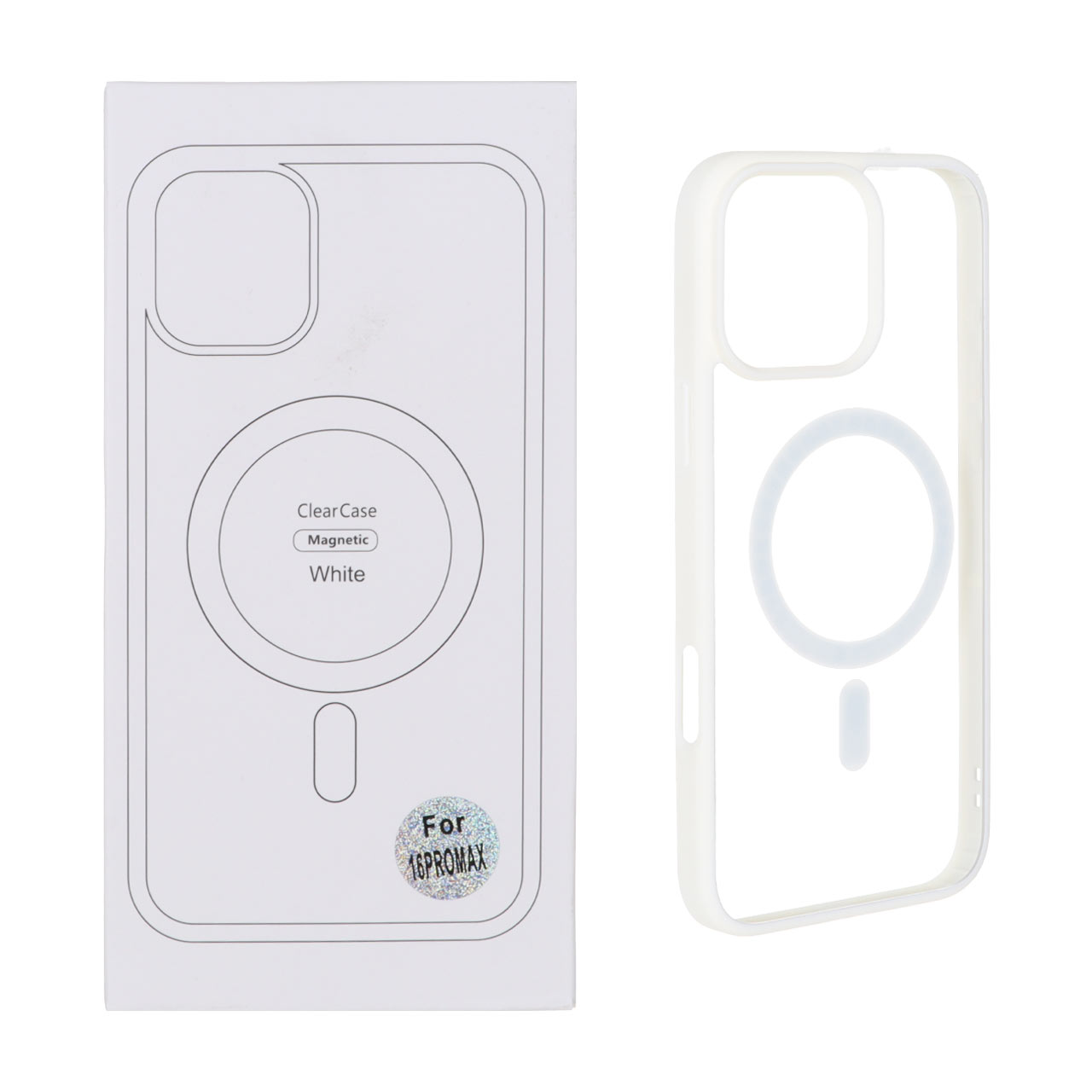 قاب شفاف Apple iPhone 16 Pro Max با قابلیت شارژ MagSafe - سفید (پک دار)