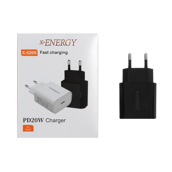 شارژر دیواری فست و PD تک پورت X-Energy مدل X-520S - مشکی (گارانتی IPM)