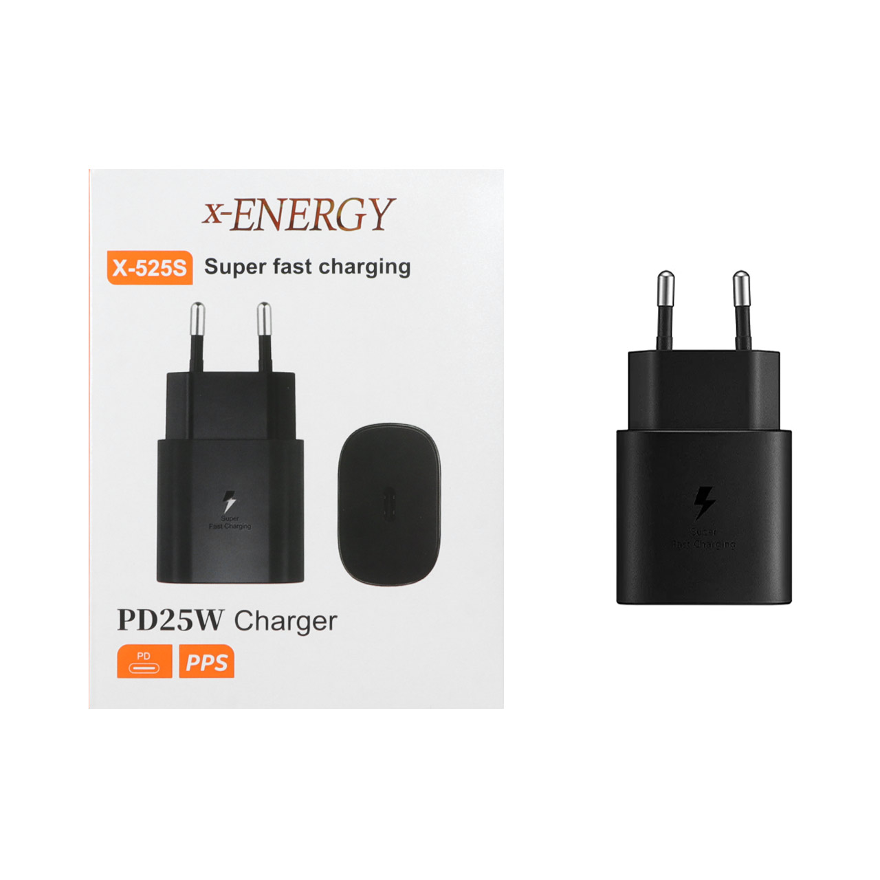 شارژر دیواری فست و PD تک پورت X-Energy مدل X-525S 25W - مشکی