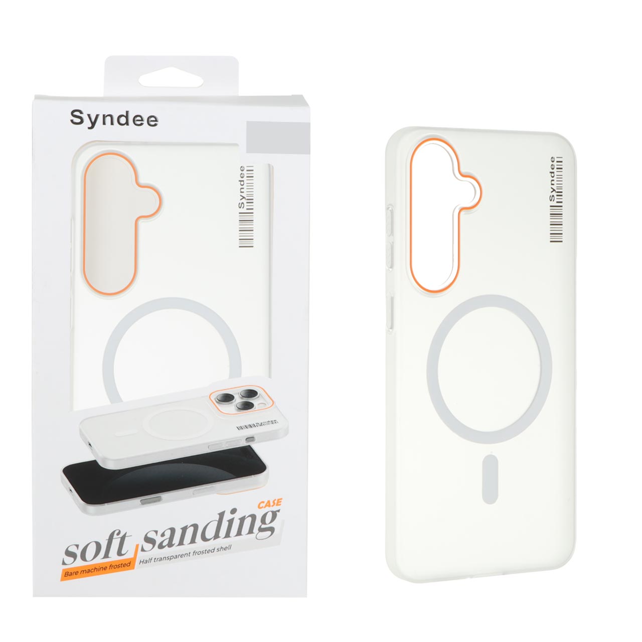 قاب اورجینال Syndee پشت مات MagSafe مدل Samsung Galaxy S24 FE - سفید (پک دار)