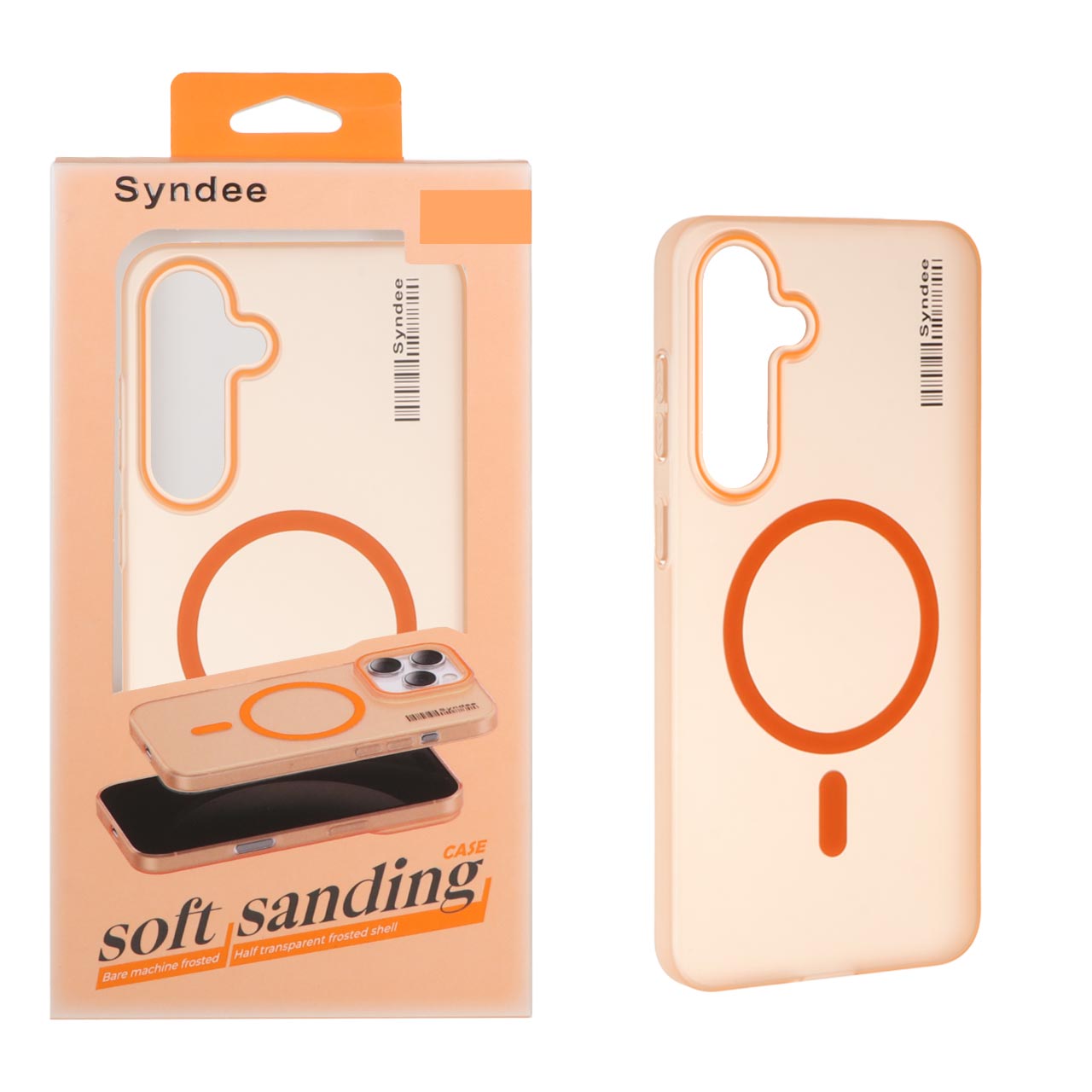 قاب اورجینال Syndee پشت مات MagSafe مدل Samsung Galaxy S24 FE - نارنجی (پک دار)