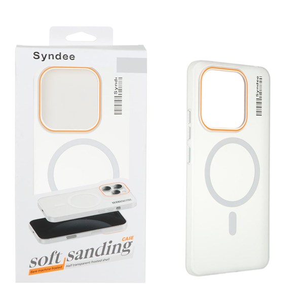 قاب اورجینال Syndee پشت مات MagSafe مدل Xiaomi Redmi Note 14 4G - سفید (پک دار)