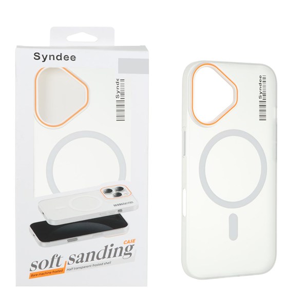 قاب اورجینال Syndee پشت مات MagSafe مدل Apple iPhone 16 - سفید (پک دار)