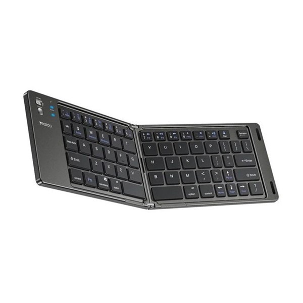مینی کیبورد بی سیم شارژی تاشو Yesido مدل KB27 - مشکی (گارانتی 12 ماه تعویض نیکان همراه)