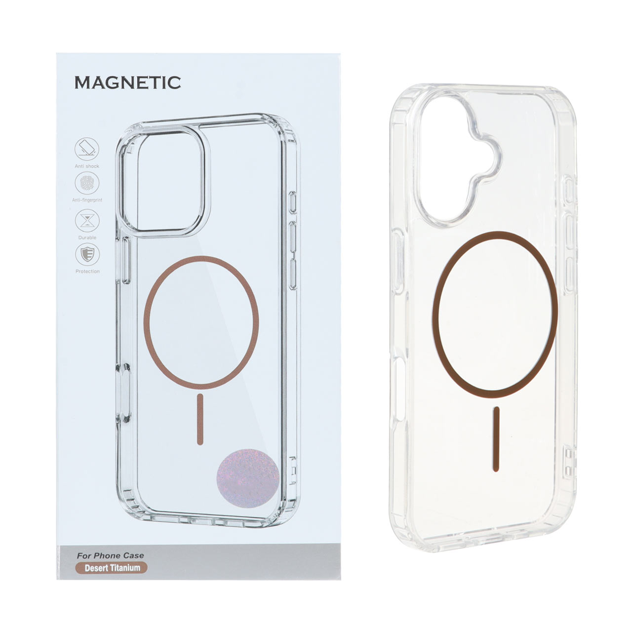 قاب اورجینال Magnetic دور ژله ای MagSafe مدل Apple iPhone 16 - صحرایی (پک دار)