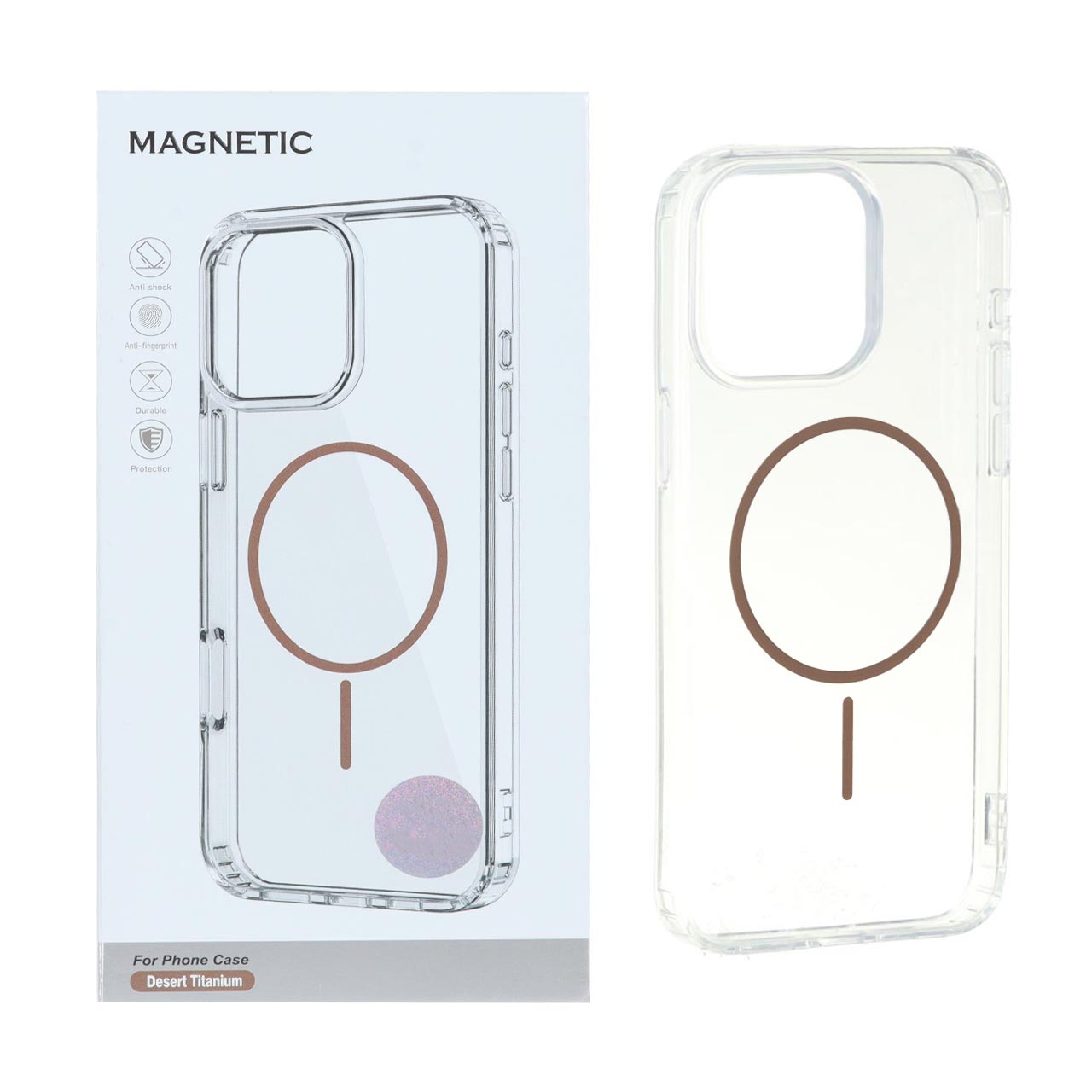 قاب اورجینال Magnetic دور ژله ای MagSafe مدل Apple iPhone 15 Pro Max - صحرایی (پک دار)